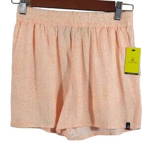 W Volcom Girls Casual Orange White Static Bloom Pull On Shorts NWT Size L 10/12